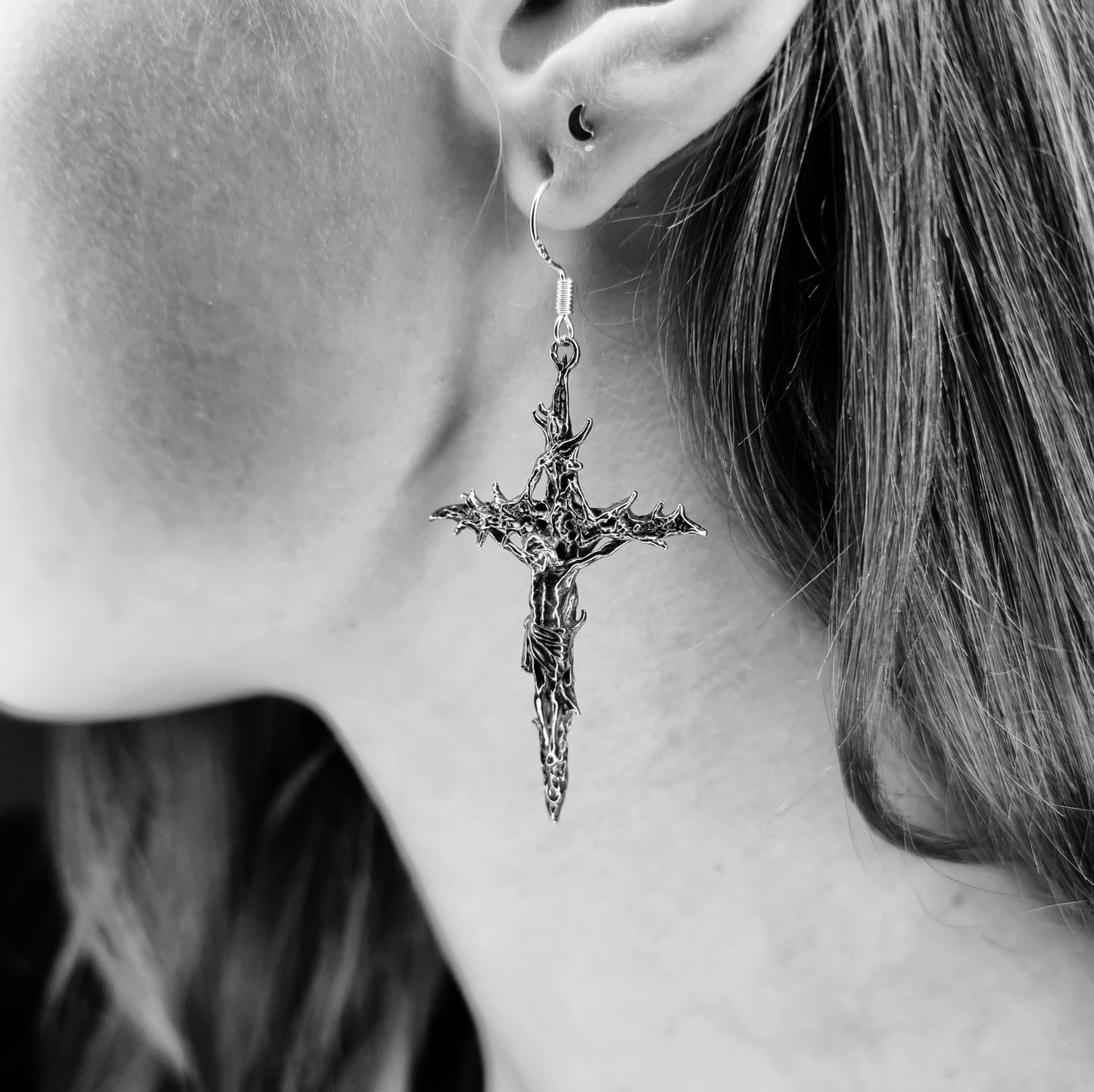 Forsaken Crucifix Earrings
