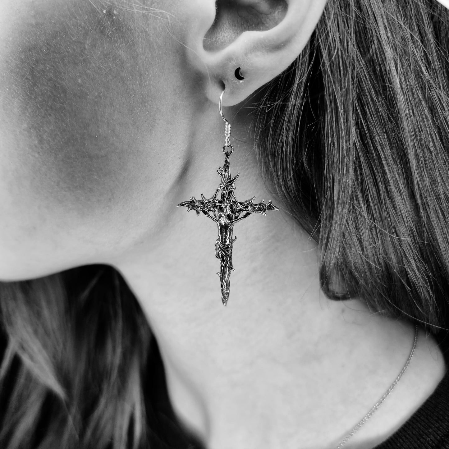 Forsaken Crucifix Earrings