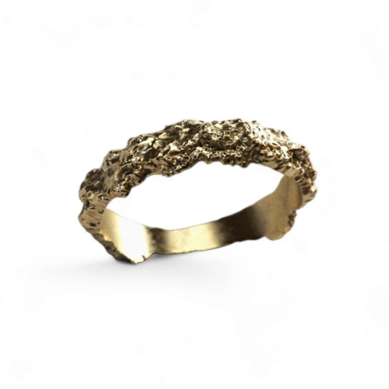 Raw Finish ring in 9ct