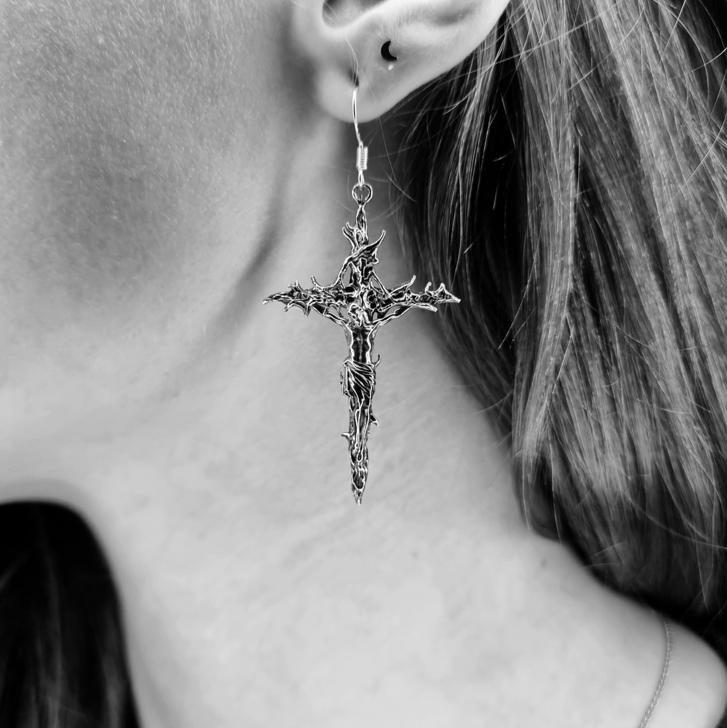 Forsaken Crucifix Earrings