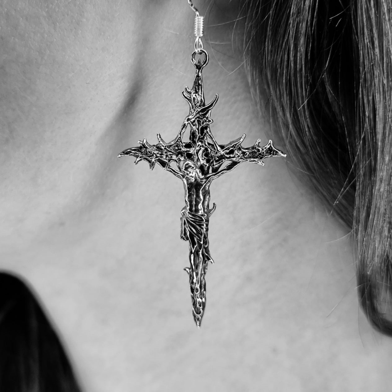 Forsaken Crucifix Earrings